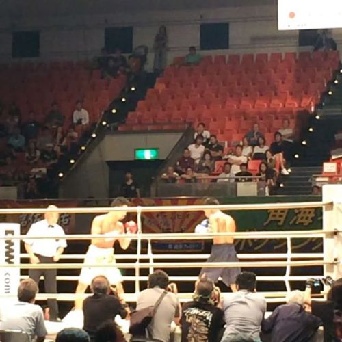 本日の報告急遽ボクシングチャンピオン小國以蔵さんの応援をしに、府立体育館に来ました️初めて観戦なので少し緊張します(笑)げんきカレーは夕方5時に閉店致しました(涙)申し訳御座いません。#げんきカレー #200円カレー #小さなボランティア #ボクシング観戦