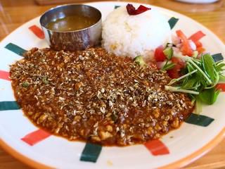 カレー専門店の麻婆豆腐は深い旨みとスパイスがしっかり効いて病みつき系の味わいです! 天満 「26カレー」