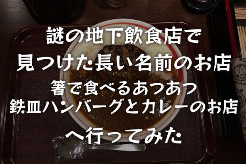 『箸で食べるあつあつ鉄皿ハンバーグとカレーのお店』へ行ってみた。