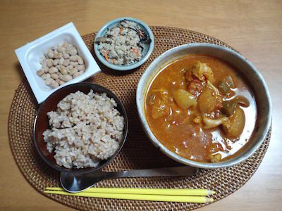 和食風にいただくチキンかぼちゃカレー