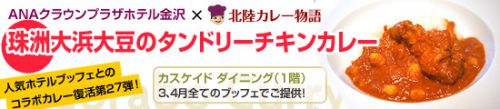 【カスケイドダイニング】コラボカレー「珠洲大浜大豆のタンドリーチキンカレー」(2019年3、4月)