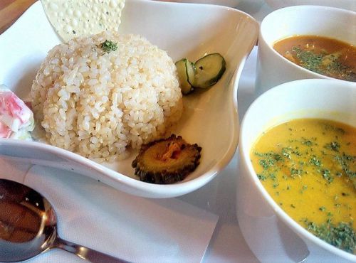 カフェ山猫軒:お野菜とお肉のダブルカレーセット