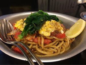 夜限定 焦がし醤油スパゲッティ 並 @ カレーは飲み物 秋葉原