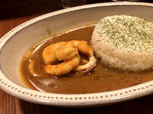 城下『かじCurry』~果てしなき海老の存在感!!岡山市内の出汁が決め手な秀逸カレー☆~