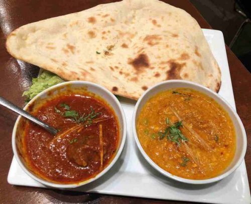 JR品川駅ナカのインド料理「シターラ・ダイナー」でランチ「欲張りセット」(カレー2種)と「シークカバブ」