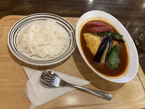 昨日のカレー ベーコンエッグ野菜カリー1430円(丸木舟 阿寒湖温泉4丁目釧路北海道